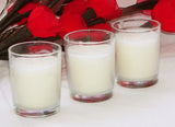 20 White Votive Candles with Clear Glass Holders - Elegant Centerpiece Set for Weddings and Events - 45-Degree Angle