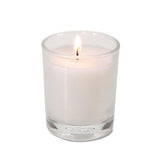 20 White Votive Candles with Clear Glass Holders - Elegant Centerpiece Set for Weddings and Events - Close-Up Angle