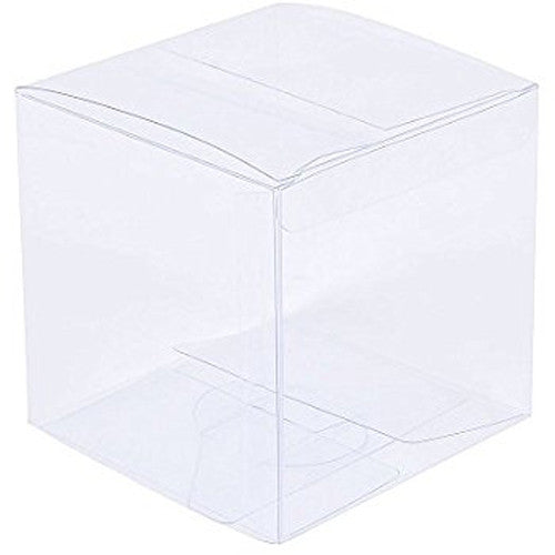 20 Pack of Transparent PVC 15cm Square Cube Boxes - Perfect for Wedding Favors and Exhibition Giveaways