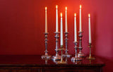 20 Pack of 20cm White Wax Taper Candles for Church and Vigil Use, 2cm Wide - Top-Down View