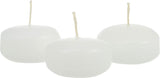 Set of 20 Large White Wax Floating Candles - Perfect for Weddings and Events - Front View
