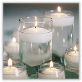 Set of 20 White Floating Candles - 4cm Diameter - Ideal for Weddings and Parties - Top-Down View