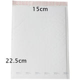50 Count - Small White Bubble Mailers 22.5cm x 15cm with Self-Seal Closure for Secure Shipping - Top-Down View