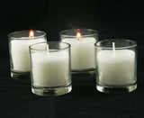 25 Pack of White Votive Candles in Clear Glass Holders - Perfect for Weddings and Event Centerpieces