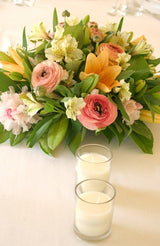 25 Pack of White Votive Candles in Clear Glass Holders - Perfect for Weddings and Event Centerpieces - Top-Down View
