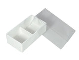 50 Pack of Clear Lid White Chocolate and Sweet Soap Gift Boxes with 2 Compartments - 8x4x3cm