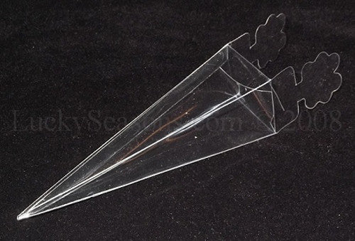 50-Piece Set of Clear Pyramid-Shaped Gift Boxes - Perfect for Weddings, Parties, and Exhibitions