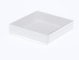 50 Pack of 10cm Square Coaster Favor Boxes with Clear PVC Lid - Perfect for Invitations and Gifts - 2cm Deep White Cardboard Storage Solution