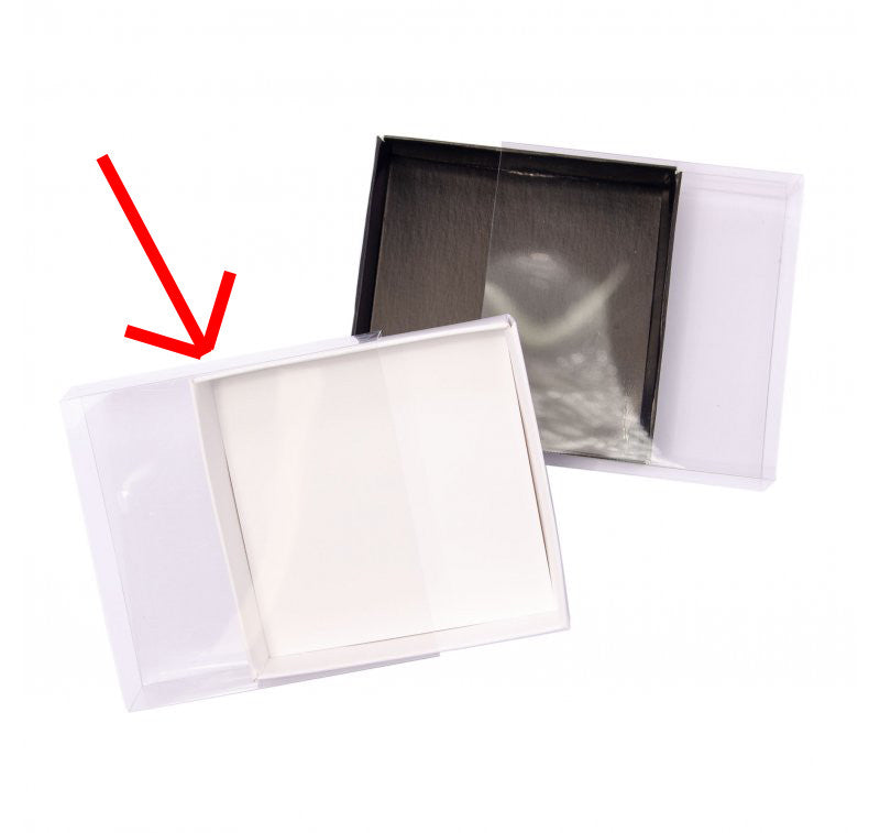 50 Pack of 15cm Square Favor Boxes with Clear PVC Lids - Ideal for Invitations, Coasters, or Gifts - 4cm Deep White Cardboard Design