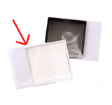 50 Pack of 15cm Square Favor Boxes with Clear PVC Lids - Ideal for Invitations, Coasters, or Gifts - 4cm Deep White Cardboard Design - Side View