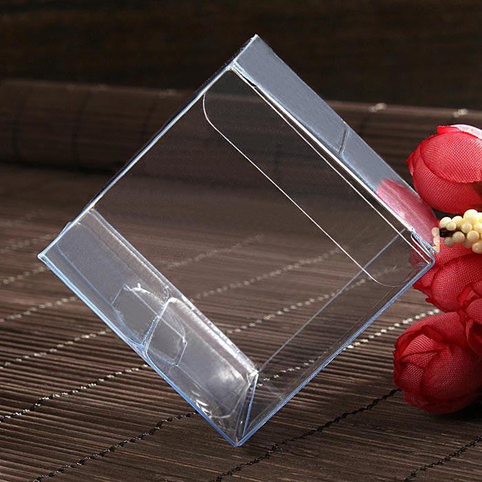 50 Pack of 6cm Clear PVC Folding Gift Boxes for Weddings, Jewelry, and Party Favors - Ideal for Candy, Chocolate, and Soap Packaging