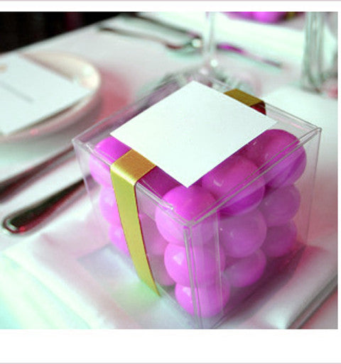 50 Pack of 6cm Clear PVC Folding Gift Boxes for Weddings, Jewelry, and Party Favors - Ideal for Candy, Chocolate, and Soap Packaging