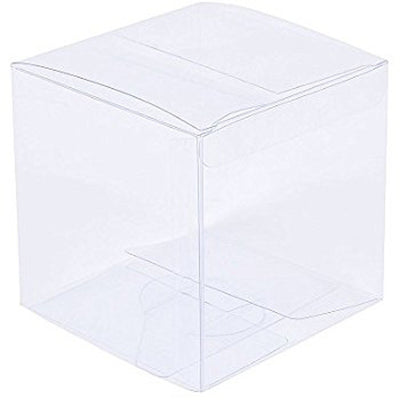 50 Pack of 9cm Sqaured Cube Gift Box -  Product Showcase Clear Plastic Shop Display Storage Packaging Box