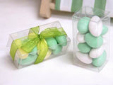 50 Pack of 5x8cm Transparent PVC Folding Boxes for Wedding Favors, Jewelry Gifts, Candy, and Soap Packaging