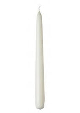 50 Bulk Pack of 20cm White Wax Taper Candles for Church and Vigil Use, 2cm Wide - Front View
