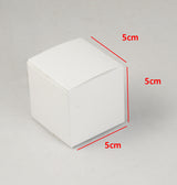 50 Pack of 5cm White Cube Gift Boxes - Foldable Small Square Favor Boxes for Weddings, Jewelry, Candy, and Soap Packaging