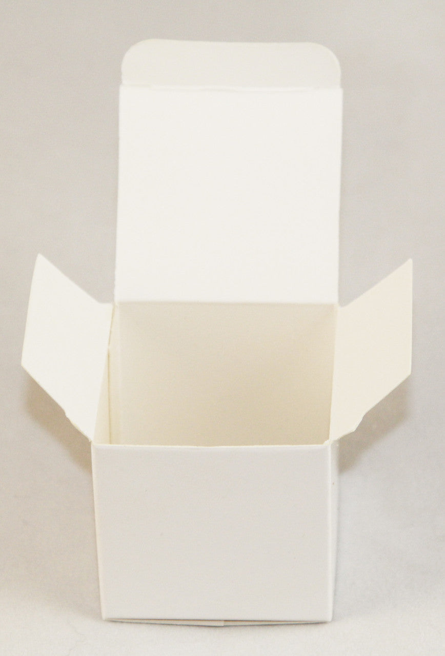 50 Pack of 5cm White Cube Gift Boxes - Foldable Small Square Favor Boxes for Weddings, Jewelry, Candy, and Soap Packaging