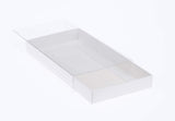 50 Pack of Large White Gift Boxes with Clear Slide-On Lids - Perfect for Beauty Products, Cakes, Sweets, and Holiday Hampers - Dimensions: 30 x 20 x 8cm - Top-Down View