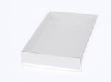 50 Pack of Large White Gift Boxes with Clear Slide-On Lids - Perfect for Beauty Products, Cakes, Sweets, and Holiday Hampers - Dimensions: 30 x 20 x 8cm - 45-Degree Angle