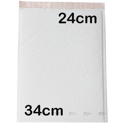 Bulk Pack of 50 White Padded Bubble Mailers - 34x24cm Envelopes
