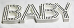 White Baby Nursery 30cm Sign Plaque Plate with Diamantes Newborn Gift Homeware Bedroom Decoration Wall Art