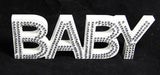 White Baby Nursery 30cm Sign Plaque Plate with Diamantes Newborn Gift Homeware Bedroom Decoration Wall Art - Side View