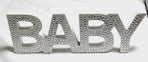 White Baby Nursery 30cm Sign Plaque Plate with Diamantes Newborn Gift Homeware Bedroom Decoration Wall Art