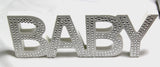 White Baby Nursery 30cm Sign Plaque Plate with Diamantes Newborn Gift Homeware Bedroom Decoration Wall Art - Top-Down View