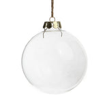 24 Pack of 10cm Clear Glass Baubles with Silver Caps - Perfect for Personalizing Holiday Decor and Event Centerpieces