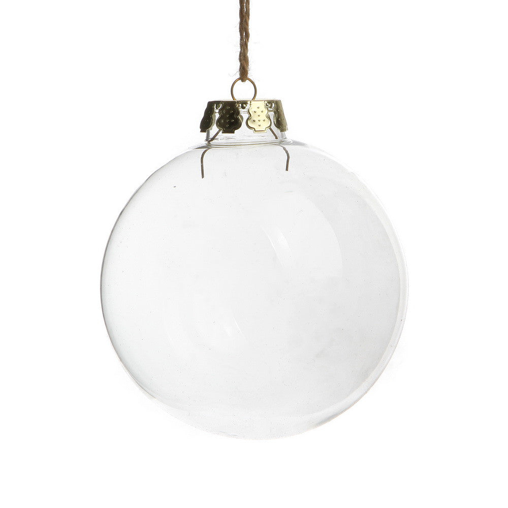 24 Pack of 10cm Clear Glass Baubles with Silver Caps - Perfect for Personalizing Holiday Decor and Event Centerpieces
