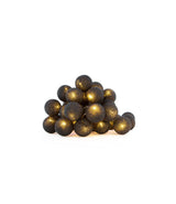 20 Black Cotton Ball LED Fairy Lights - 5cm Battery-Powered String Lights for Home, Wedding, Party, and Outdoor Decoration