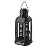 Black Metal Miners Lantern Summer Wedding Home Party Room Balconey Deck Decoration 21cm Tealight Candle - Front View