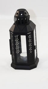 Black Metal Miners Lantern Summer Wedding Home Party Room Balconey Deck Decoration 21cm Tealight Candle - Top-Down View