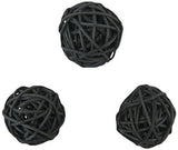 1 Set of Black 5cm Rattan Cane 50 Ball Battery Powered LONG 5m String Lights Christmas Gift Home Wedding Party Bedroom Decoration Table Centrepiece - Side View