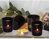 10 Pack Black Matt Tealight Candle Holder 6.5cm Festival Decor Wedding Propose Parties Holiday and Home Decor - Close-Up Angle