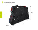 NOOYAH Lightweight EVA Bike Travel Case for Mountain, Road, and Gravel Bikes - BK002 Black Edition - Front View