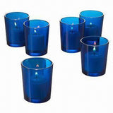 10 Pack Blue Glass Votive Tealight Candle Holders House Party Centerpiece Xmas Wedding Decor Glass Candlestick Party Decorations Bridal Baby Shower Event - 45-Degree Angle