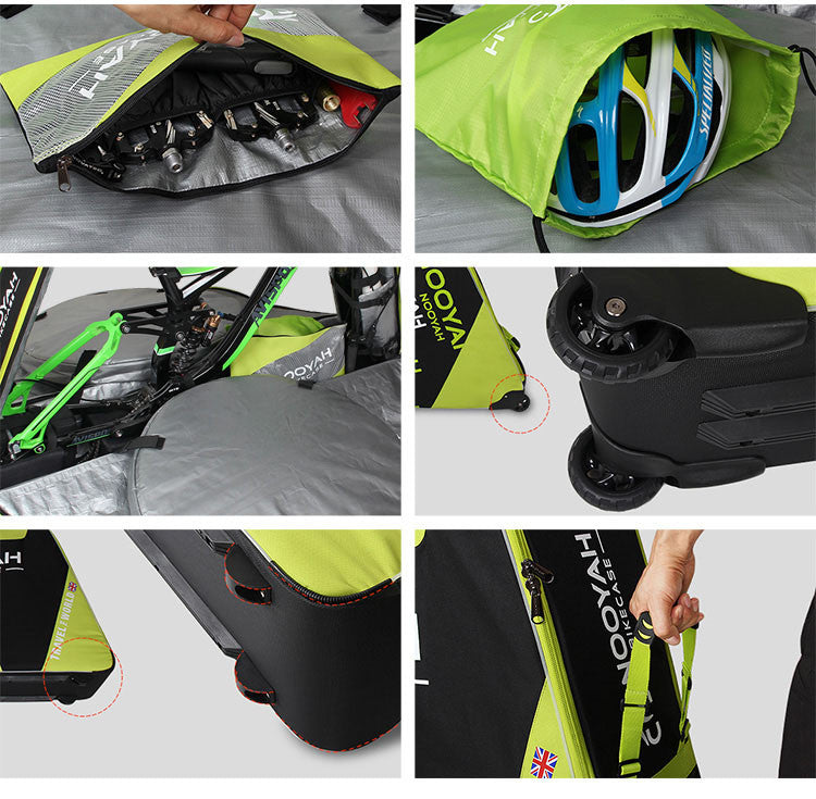 NOOYAH Blue Ultimate Bike Travel Case - Versatile EVA Shell for MTB, Road, and Gravel Bikes - Model BK007S