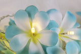 1 Set of 50 LED Tropical Blue Frangipani Flower Battery 5m LONG String Lights Christmas Gift Home Wedding Beach Party Decoration Outdoor Table Centrepiece - 45-Degree Angle