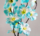1 Set of 50cm H 20 LED Blue Frangipani Tree Branch Stem Fairy Light Wedding Event Party Function Table Vase Centrepiece Tropical Decoration - Front View