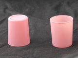10 Pack Blush Pink Glass Votive Tealight Candle Holders House Party Centerpiece Xmas Wedding Decor Glass Candlestick Party Decorations Bridal Valentines Event - Front View