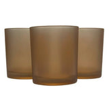 20 Pack Brown Frosted Glass Votive Tealight Candle Holders House Party Centerpiece Xmas Wedding Decor Glass Candlestick Party Decorations Bridal Valentines Event - Top-Down View