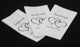 100 Pack Wedding Cake Bags Greaseproof Wax Paper Slice Take Home Favour Heart n Message - Front View