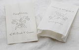 100 Pack Wedding Cake Bags Greaseproof Wax Paper Slice Take Home Favour Silver Doves
