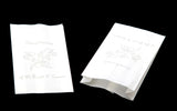 100 Pack Wedding Cake Bags Greaseproof Wax Paper Slice Take Home Favour Silver Doves - Side View