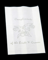 100 Pack Wedding Cake Bags Greaseproof Wax Paper Slice Take Home Favour Silver Doves