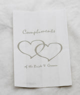 100 Pack Wedding Cake Bags Greaseproof Wax Paper Slice Take Home Favour Silver Heart n Message
