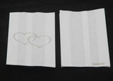 100 Pack Wedding Cake Bags Greaseproof Wax Paper Slice Take Home Favour Large Silver Heart - Front View