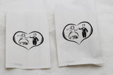 100 Pack Wedding Cake Bags Greaseproof Wax Paper Slice Take Home Favour Bride Groom in Heart - Side View