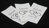 150 Pack Wedding Cake Bags Greaseproof Wax Paper Slice Take Home Favour Heart n Message - Front View